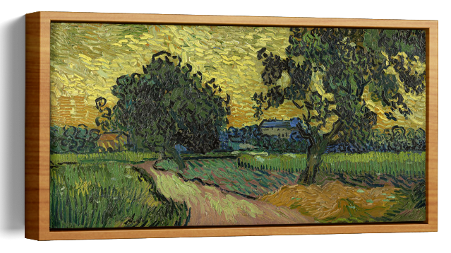 Landscape At Twilight By Vincent Van Gogh.