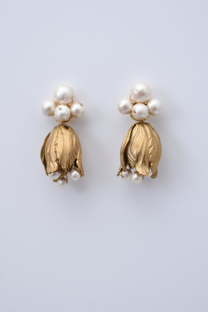 balsa pearl flower 2 way earring – monshiro official web site