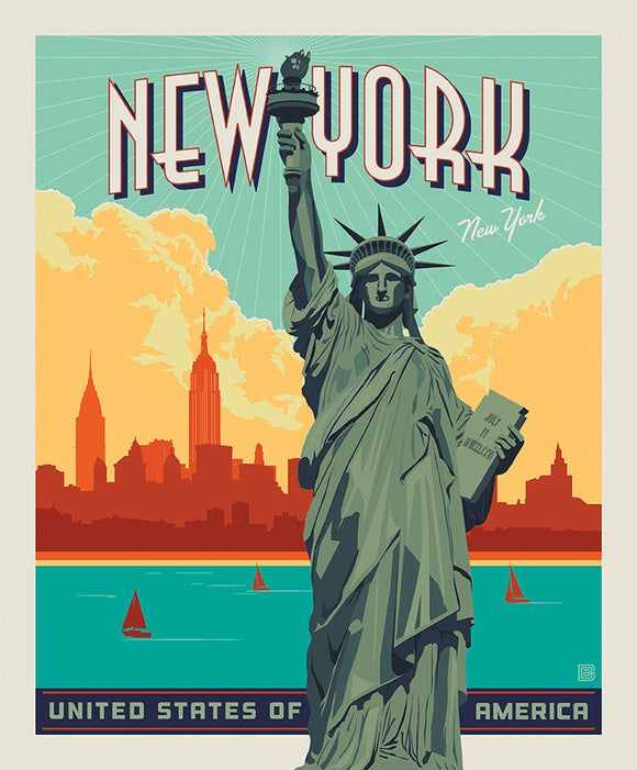 Destinations New York Poster Panel – Buffalo Flatts Quilt Company