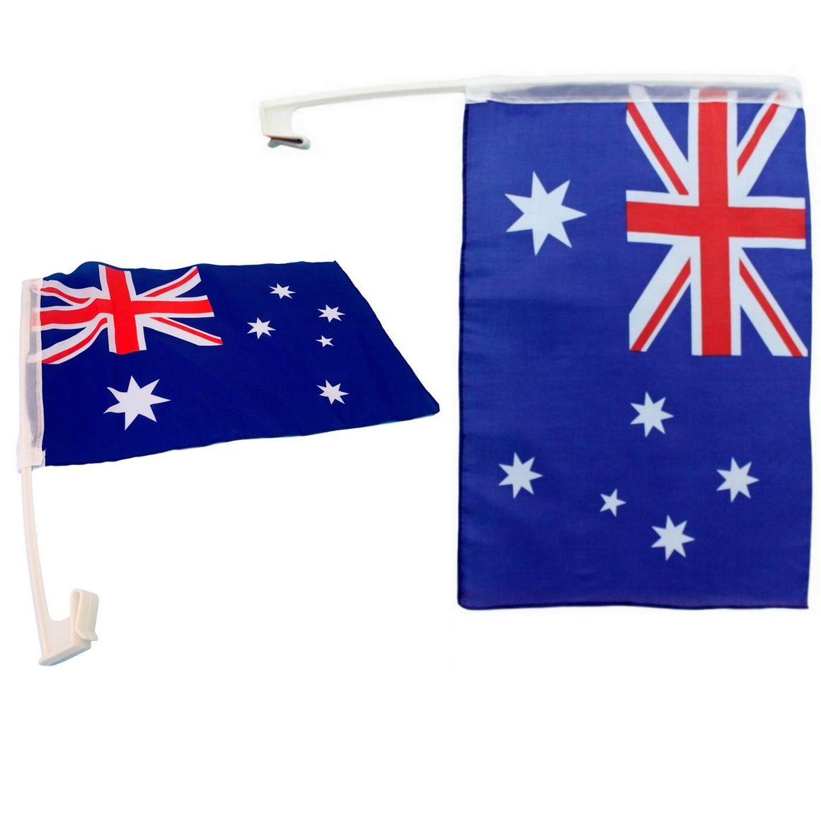 2x Australia Day Hand Held Waving Flag On Stick Australian Banner (Set ...