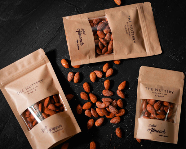Salted Almonds and Salt and pepper almonds from nuttery.lk