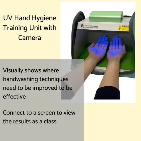 Hand hygiene trainer with camera