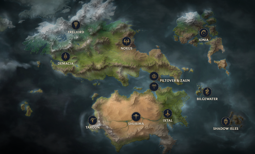 League of Legends - Runeterra continents