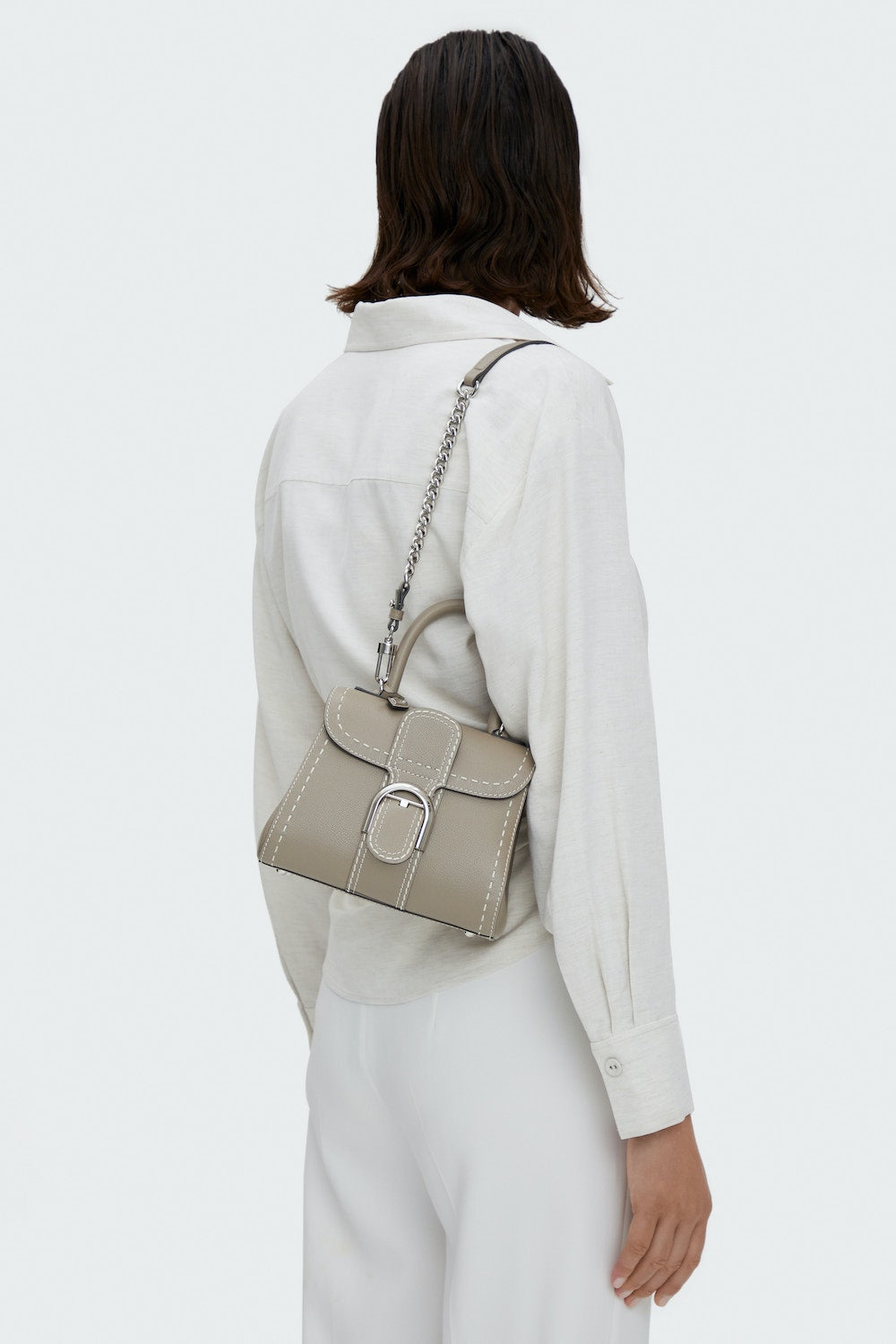 Delvaux Vegetal Ivory Brillant mini Bag 焦糖外縫白線德爾沃, 名牌, 手袋及銀包- Carousell