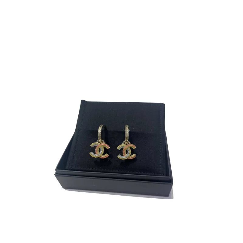 NEW CHANEL EARRING AB7705 SS METAL SILVER