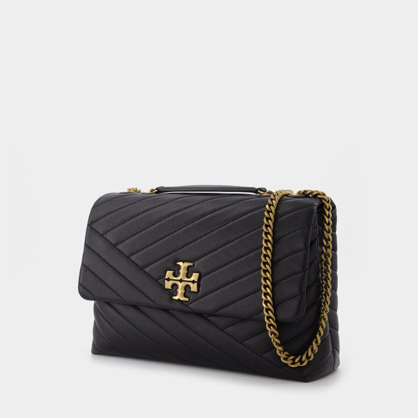 Kira Chevron Small Flap Hobo Bag - Tory Burch - Black - Leather Pony-style  calfskin ref.840830 - Joli Closet