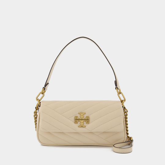 Kira Chevron Small Hobo Bag - Tory Burch - Sand Piper - Leather