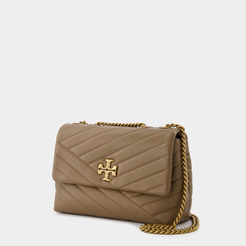 Kira Chevron Small Hobo Bag - Tory Burch - Sand Piper - Leather