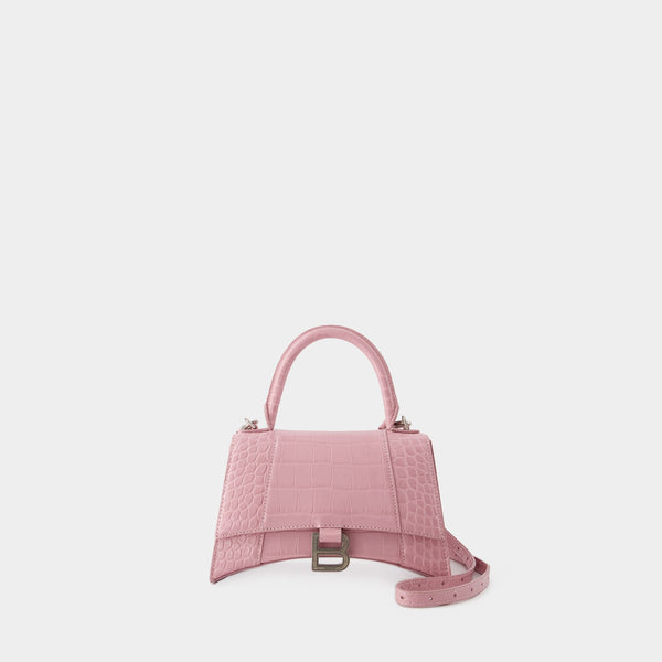 Luxury handbag - Hourglass Balenciaga handbag in smooth light pink leather