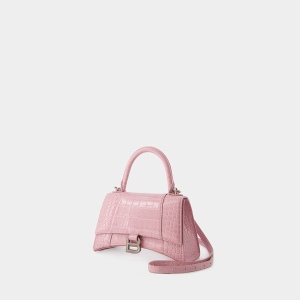 Luxury handbag - Hourglass Balenciaga handbag in smooth light pink leather