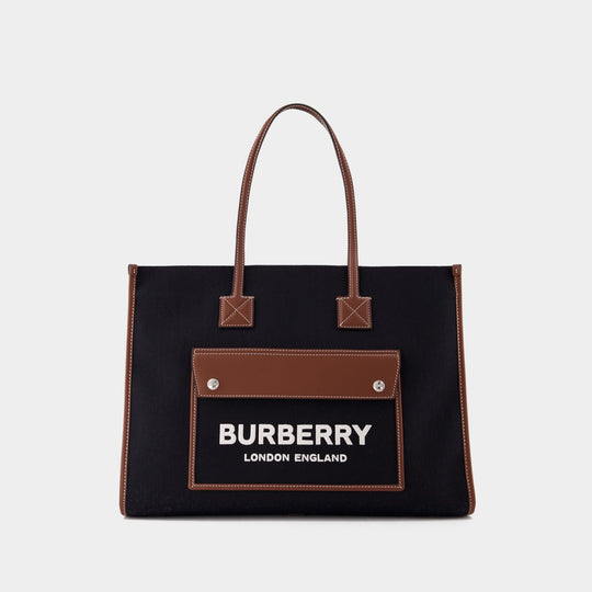 Ll Mn Pocket Dtl Ll6 Tote Bag - Burberry - Natural/Tan - Cotton