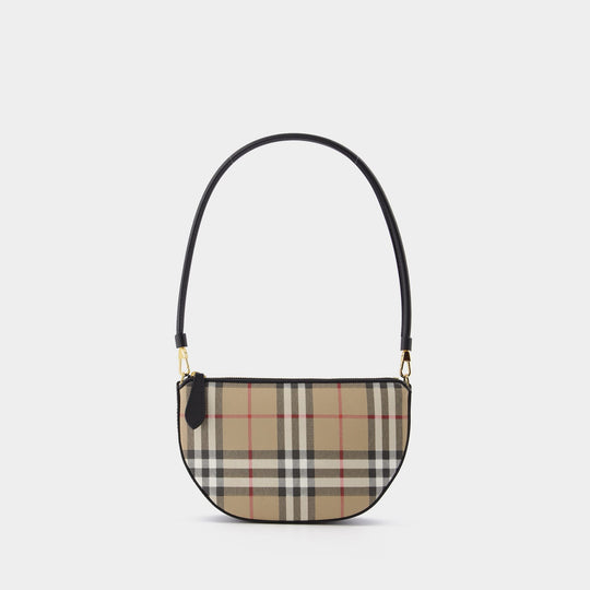 BURBERRY: bowling bag in coated cotton with Vintage Check - Beige