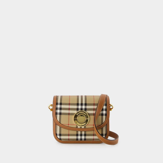 Burberry neutrals Mini Check And Leather Tote Bag