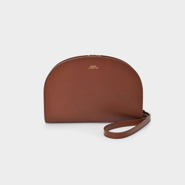 Demi-lune leather handbag APC Beige in Leather - 29202491