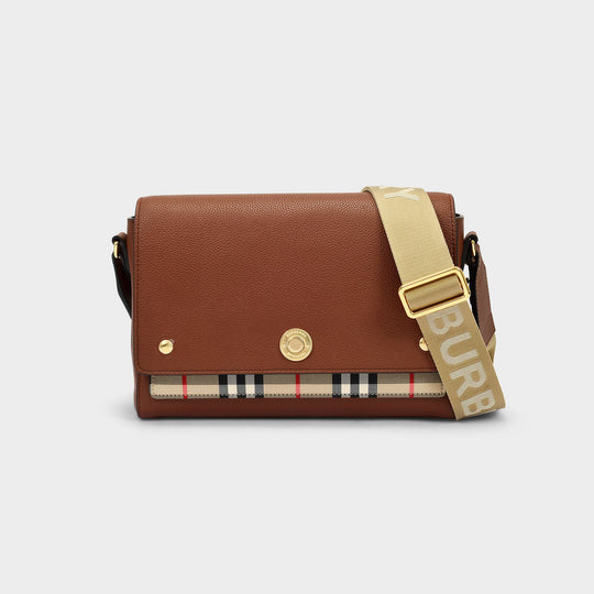 Elongated Crossbody bag - Burberry - Cotton - Malt Brown