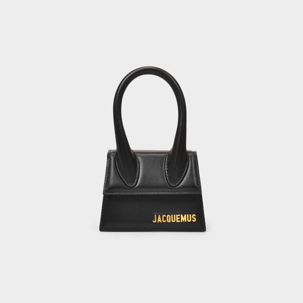 Le Chiquito Moyen Leather Tote Bag in Black - Jacquemus