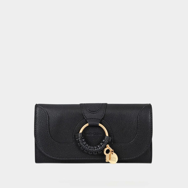 See By Chloé Hana Leather Key Ring Pouch in Natural