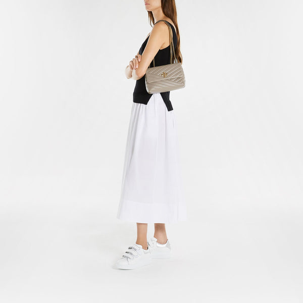 Tory Burch | Women Mini Kira Chevron Leather Top Handle Bag Desert Dune Unique