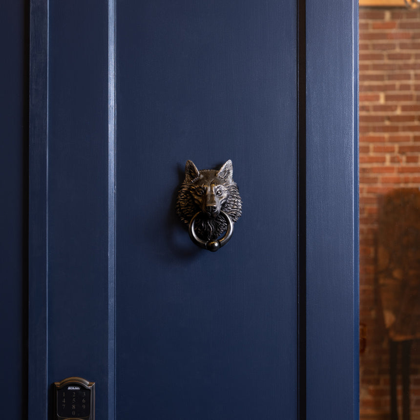 Karl Sanders - Nickel-Plated Bronze Wolf Door Knocker (Large) – Day in the  Life Gallery and Design Studio