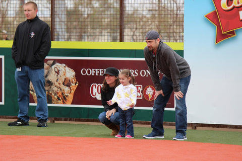 apprehensive little girl at Seattle Mariners Spring Training