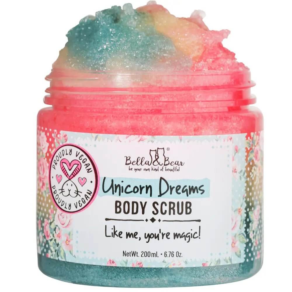 Bella & Bear Unicorn Dreams 3 in-1 Body Scrub, Wash & Moisturizer