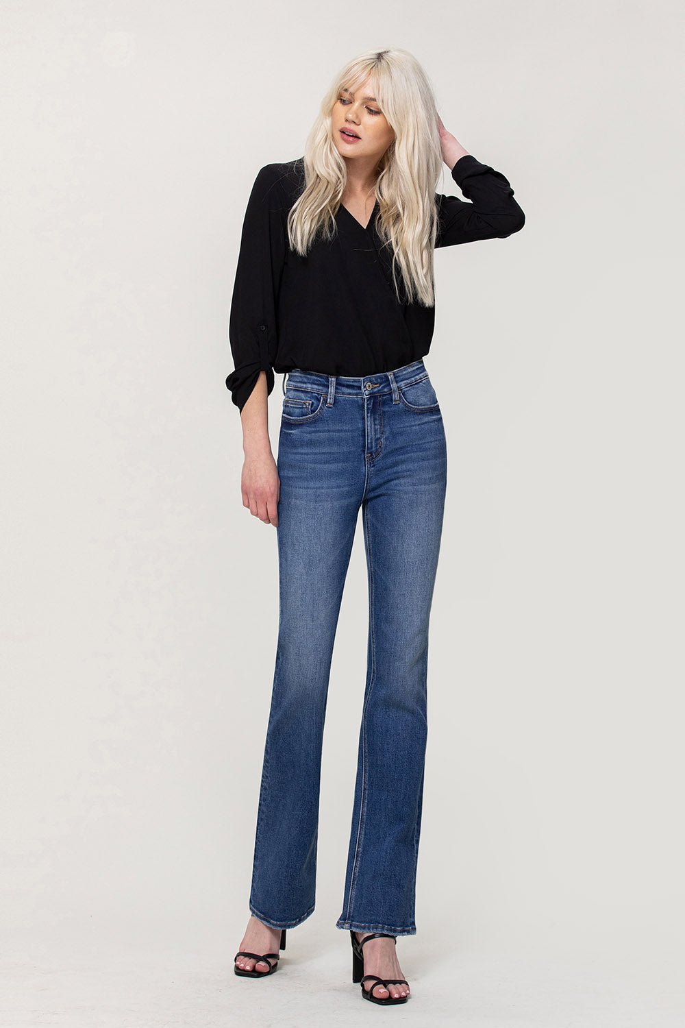 P18 Some Night Hight Tummy Control Top Raw Hem Slim Bootcut – Iris &  Rainbow Boutique