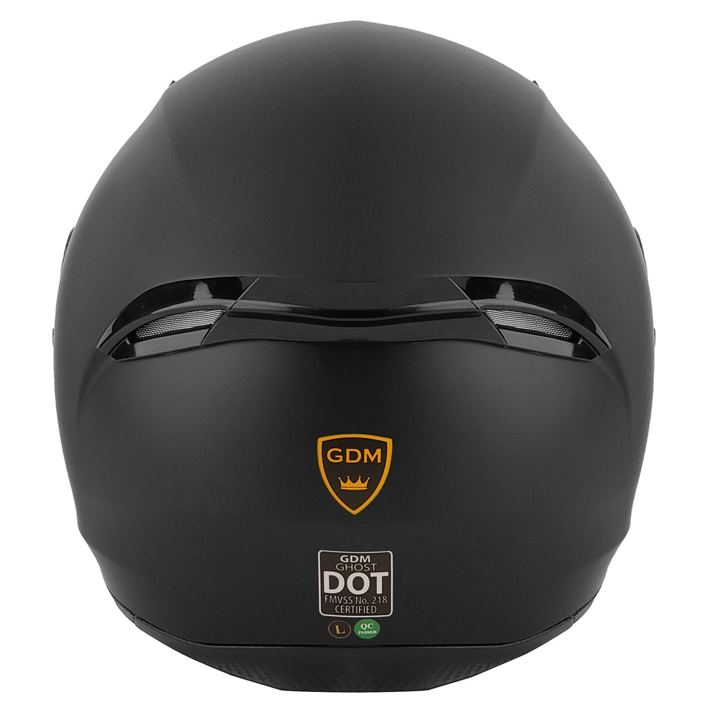 GDM Ghost Full Face Motorcycle Helmet Matte Black – rideGDM