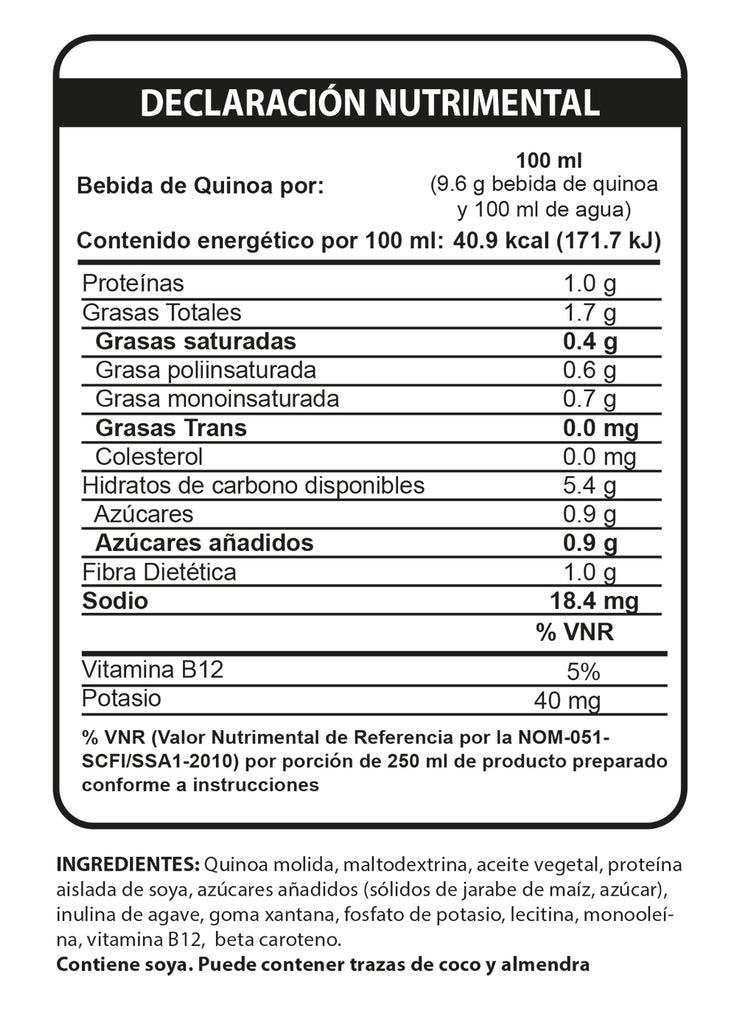 bebida en polvo quinoa 10 kg