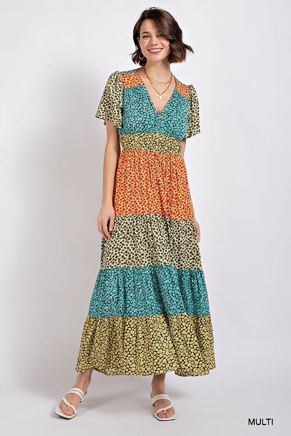 Bohemian Dolman Sleeve Side Slit Maxi Dress