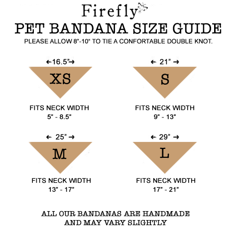 Firefly | Pet Bandana Size Chart