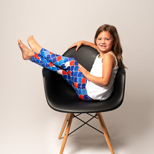 Kid\'s Red and Blue Buffalo Leggings – Buffalo Seamery