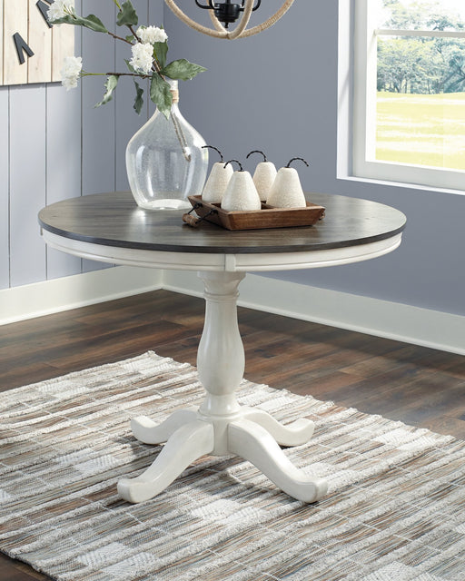 ashley round pedestal dining table