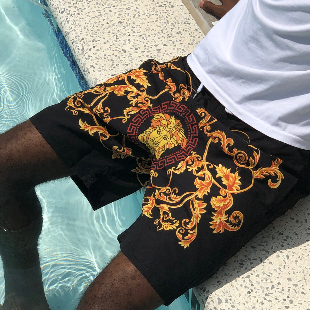 LV x Supreme Black Swimming Trunks ✔️