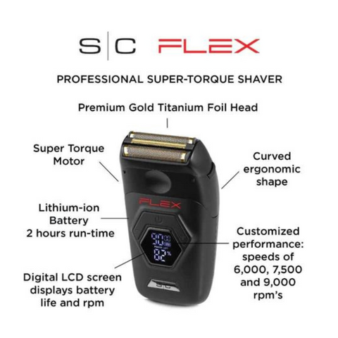 StyleCraft Flex Electric Foil Shaver w/ Super Torque Motor ,Gold Titanium Foil Head