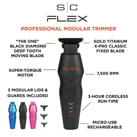 STILECRAFT FLEX  PROFESSIONAL MODULAR SUPER-TORQUE MOTOR CORDLESS HAIR TRIMMER