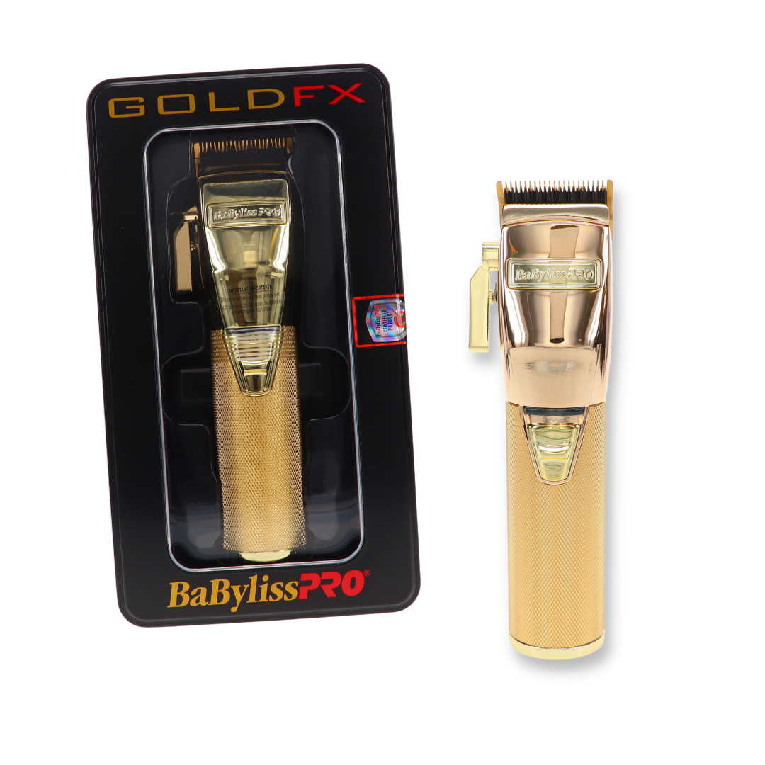 BaByliss PRO Gunmetal & Gold FX Collection Outlining Metal Trimmer & C