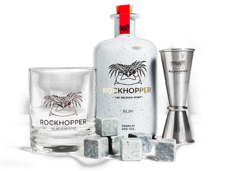 rockhopper rum with glass and shaker
