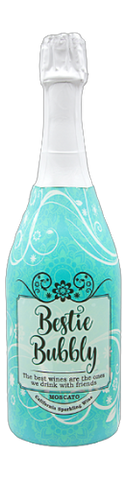 Blue Teal Moscato Wine Bestie Bubbly Bottle at Tipxy.com