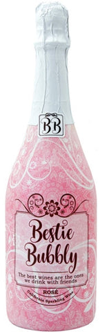 Pink Rose Bestie Bubbly wine bottle on Tipxy.com