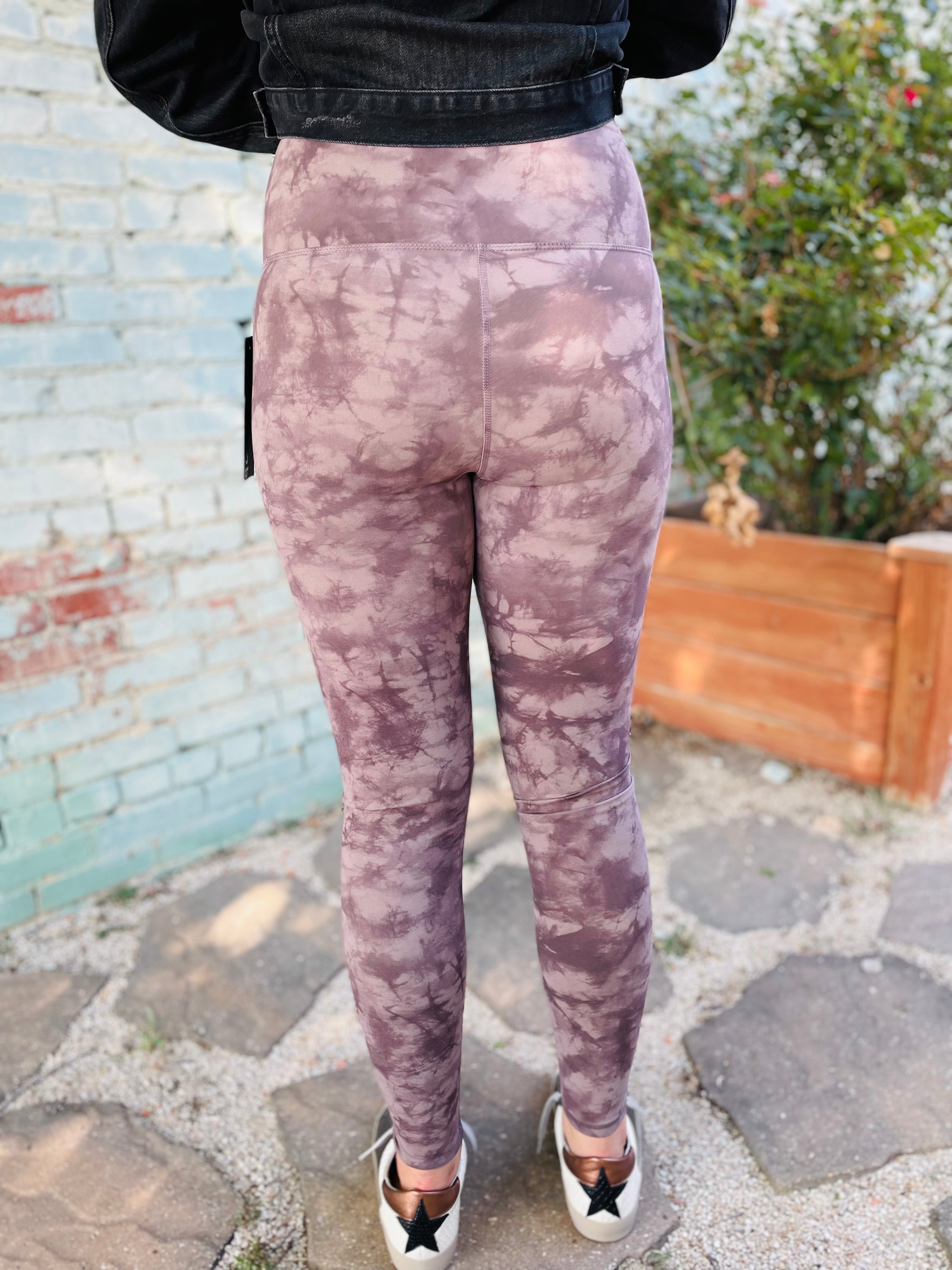 Dark Gray Tie Dye High Waisted Leggings - Audacious Boutique