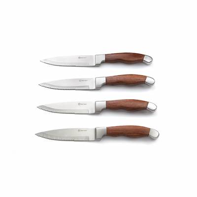 Rockport Steak Knife Set  Set of 4 Stainless Steel Rosewood