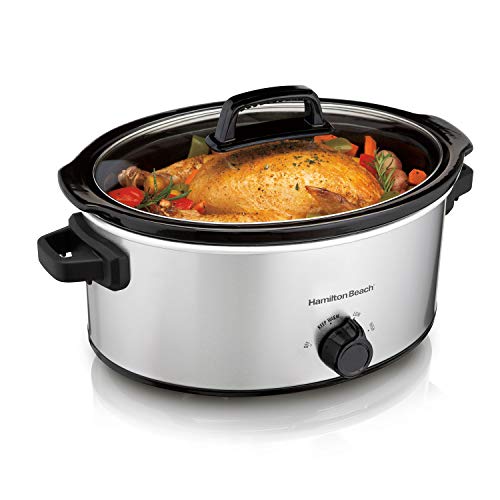 Hamilton Beach 5-Quart Silver Oval Slow Cooker at