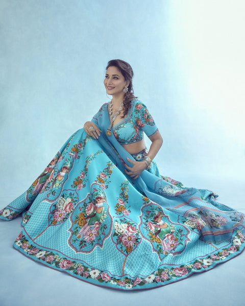 Sky Blue Lehenga Choli 