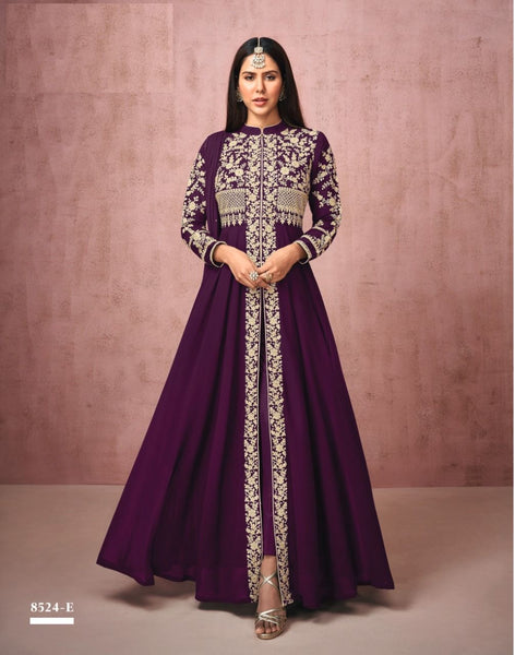 Wine Color Anarkali New Suit