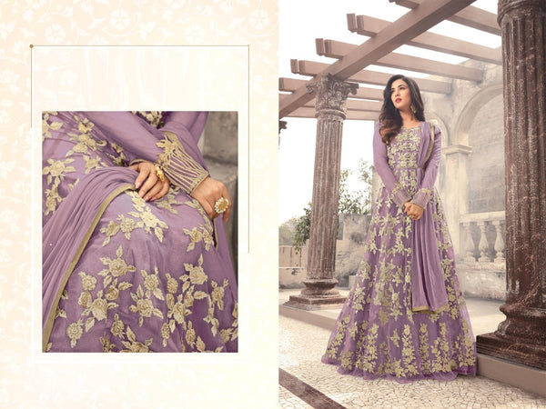 Purple Net Anarkali 