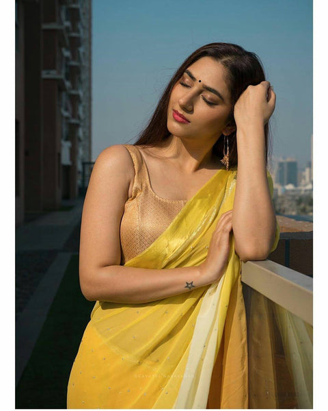 Yellow Stylish Saree 