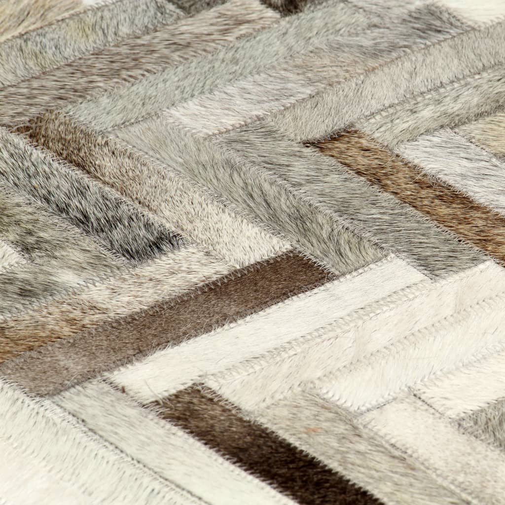 onszelf Mysterie delen vidaXL Vloerkleed patchwork 120x170 cm echt harig leer grijs/wit – Jalmark