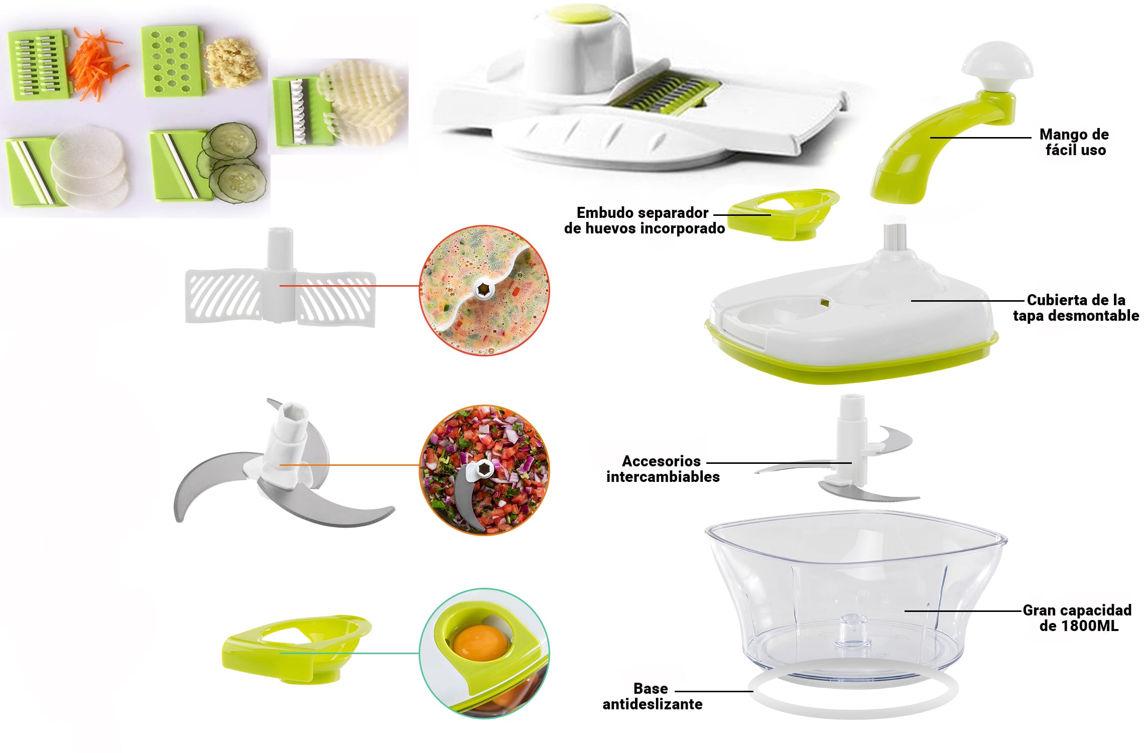 Game-of-Chopper-and-Cutter-10-en-1-Bronkitchen ©, Coupe-de-légumes-Mandolin-de-légumes-de-légumes-multifonctionnels, Cuisine-Slicer-10-Blade, séparateur-œuf-pour-tomate, pomme de terre , aubergine, fromage, trancheuse, râpe, concasseur, coupe-légumes-lame-à-lame, pommes de terre en spirale, nouilles, ustensiles-cuisson, bronmart-Espagne, Bronmart, est, fr, nl, soyez, De, co.uk