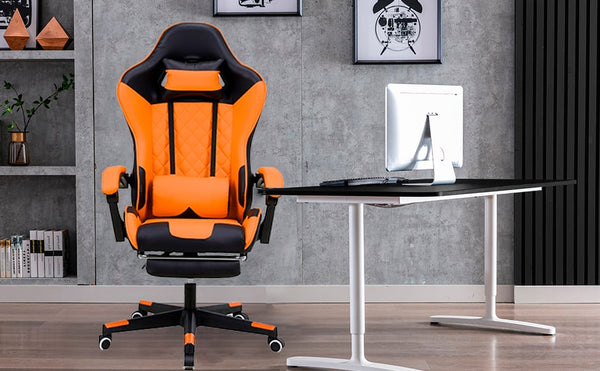 Chaise ergonomique pour le jeu ou le bureau, couleur orange | Brongamer ©