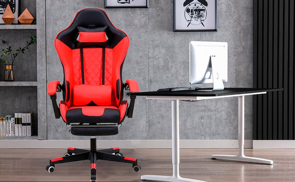 Silla ergonómica para gaming, u oficina, roja | BronGamer©